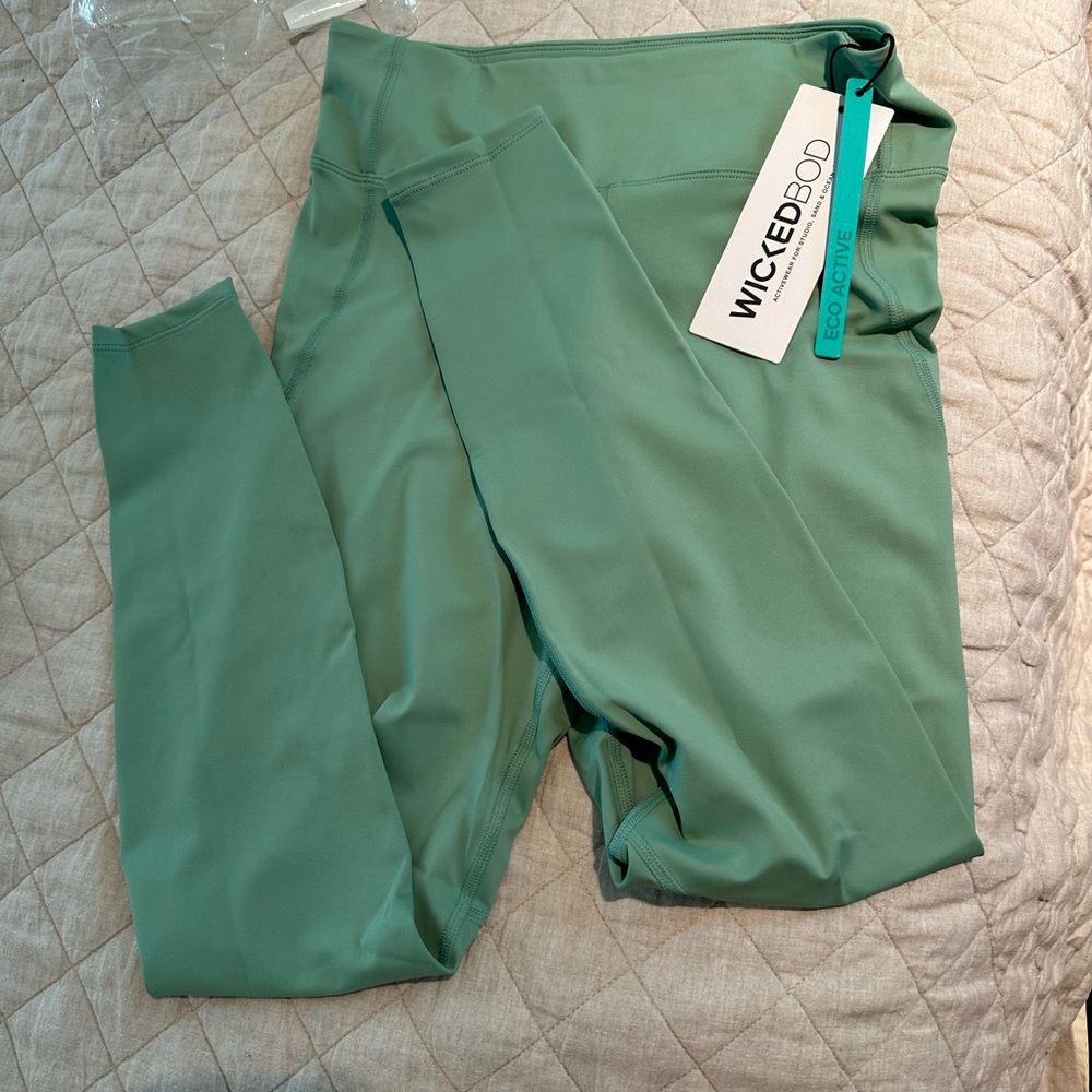 WickedBod Women's Stylish Light Green Leggings